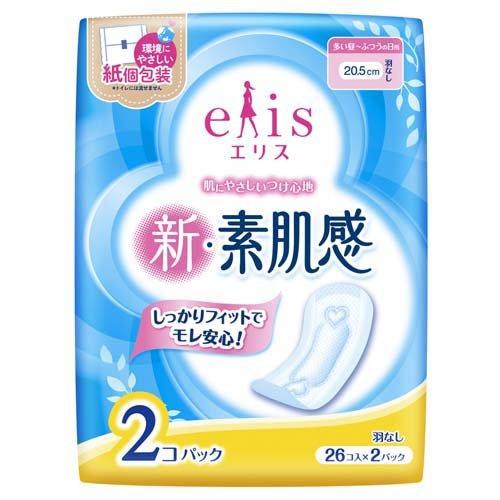 乐天商城 - 【要エントリー 全品P10倍！買い時ど真ん中】エリス 新・素肌感 多い昼?ふつうの日用 羽なし ( 26枚入*2個パック )/ elis(エリス)/