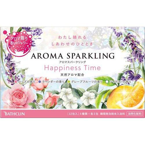 アロマスパークリング Happiness Time ( 30g×12包 )/ バスクリン ( 粉末 粉末入浴剤 アロマ スプラッシュ 香り アソート )