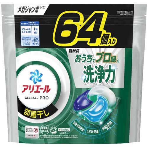 アリエール 洗濯洗剤 ジェルボール PRO 部屋干し 詰め替え メガジャンボ/洗濯洗剤/【発売元、製造元、輸入元又は販売元】P＆G(プロクター＆ギャンブル)/【アリエール 洗濯洗剤 ジェルボール PRO 部屋干し 詰め替え メガジャンボの商品詳細】●アリエール GELBALL PRO 部屋干し用●生乾き臭撃破。抗菌※2 ＆防臭加工、くすみ防止●洗濯槽のカビ防止●洗濯槽クリーナーなしでカビ対策OK●部屋干しでもさわやかな香り●縦型・ドラム式OK●すすぎ1回OK！※●洗濯洗剤※汚れの度合いにより、汚れ落ちの程度は異なります。 ※2全ての菌の増殖を抑えるわけではありません。|【お買い上げ前にお読みください】※パッケージデザイン等が予告なく変更される場合もあります。※商品廃番・メーカー欠品など諸事情によりお届けできない場合がございます。※お取り寄せ商品についてお取り寄せ商品の記載がある場合在庫がある場合は即時発送いたしますが、お取り寄せの場合は5〜10日以上お時間がかかる場合がございます。納期につきましてはお気軽にお問合せください。またお取り寄せ商品のご注文後のキャンセルは出来ません。※商品は店頭販売商品もございますので、照明によりパッケージが色あせしている場合がございます。※宅急便以外の発送方法について、お客様への送料の負担軽減のため、厚みの関係により、パッケージ裏の空洞部分を潰して発送する場合がございます。ギフト用などの場合は発送を宅急便をご指定ください。※こちらの商品は沖縄県より発送いたします。発送元住所：〒903-0801 沖縄県那覇市首里末吉町4-1-2◆上記注意事項をあらかじめご了承いただき、ご購入ください。◆ご不明な点はお気軽にお問合せください。広告文責：(有)みなと薬品　TEL:098-988-9800