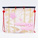 ちりめん 金襴 桜几帳 高さ14cm 雛人形 小 道具 自由...