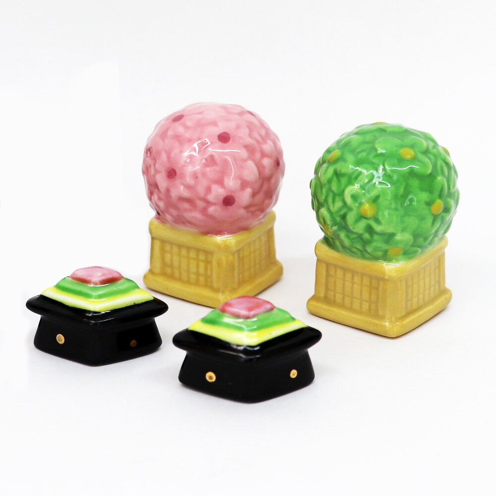 雛人形小道具 ひな道具 ミニ 菱餅 桜橘 高さ4cm 陶器製 道具 単品 ひし餅 雛人形 ひな人形 おひなさま コンパクト かわいい おしゃれ お雛様 ひな祭り .菱餅.