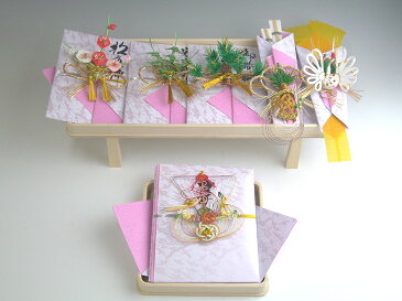 結納 -コンパクト結納品-花セット(ピンク Ver.)【毛せん・目録付き】