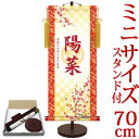 お雛様掛軸 掛け軸 節句飾り名入掛軸・名前旗 透かし家紋入り・吉祥紅白梅 約横31cm×縦70cm サイズ【70】専用スタンド付【送料無料】 d4754 お雛様 お雛さま おひな様 ひな祭り 雛祭り 桃の節句 ひな飾り ひな人形 雛人形 初節句 出産