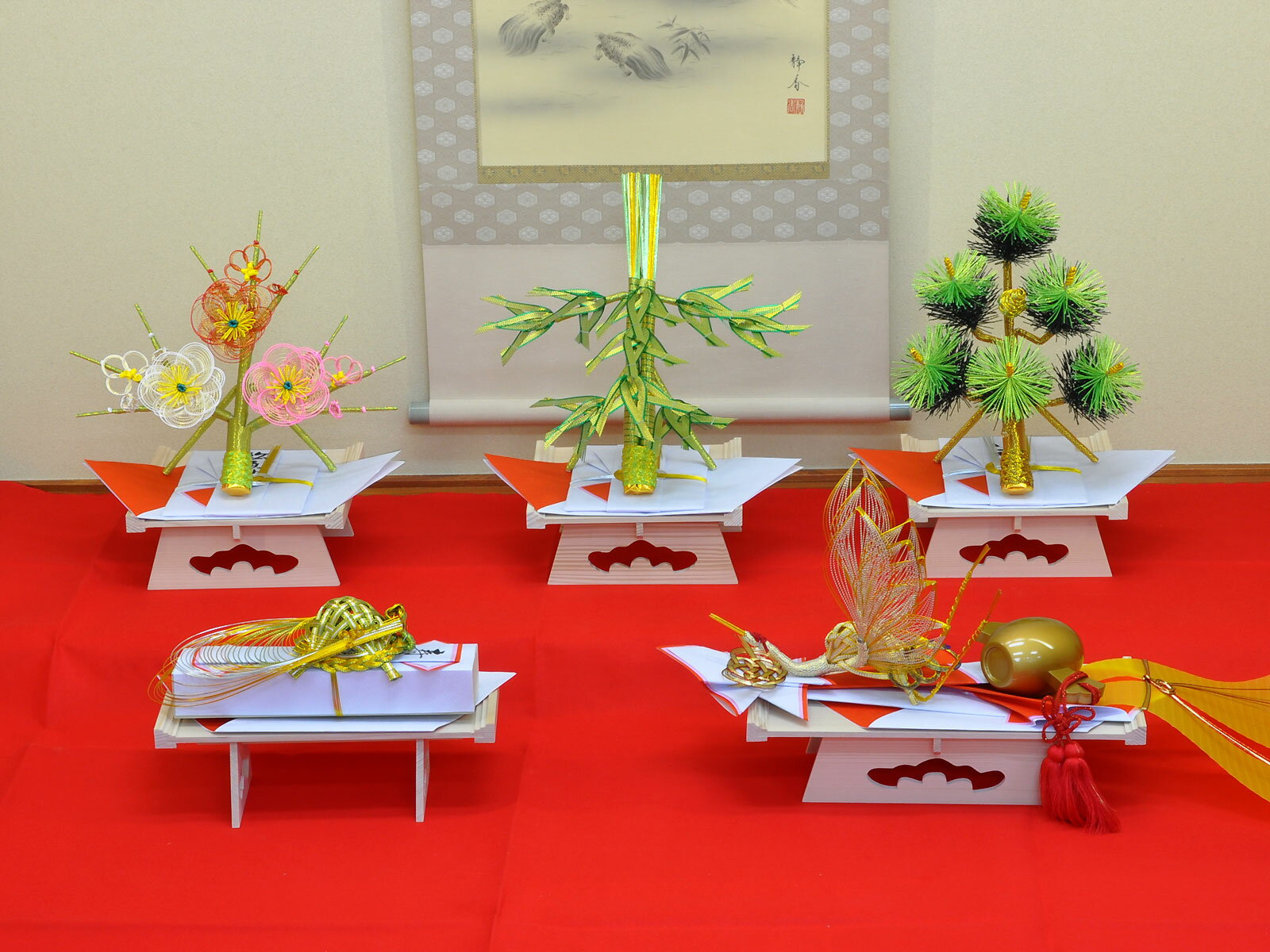 結納セット -関西式結納品-梅5点セット(毛せん付)