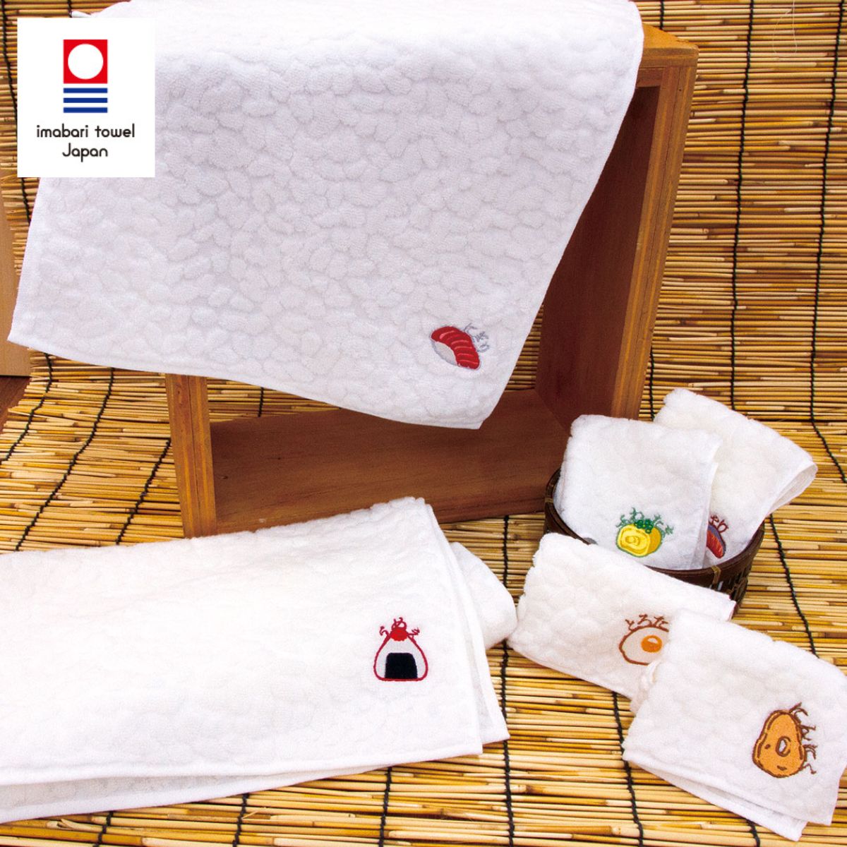 樂天商城 - おこめむすびたおる OKOMEMUSUBI フェイスタオル タオル お米柄 刺繍 おにぎり おむすび 食べ物 おかず 雑貨 かわいい おしゃれ 今治タオル 日本製 ギフト プレゼント レディース メンズ 癒し 新生活 弁当 グッズ 人気 通販
