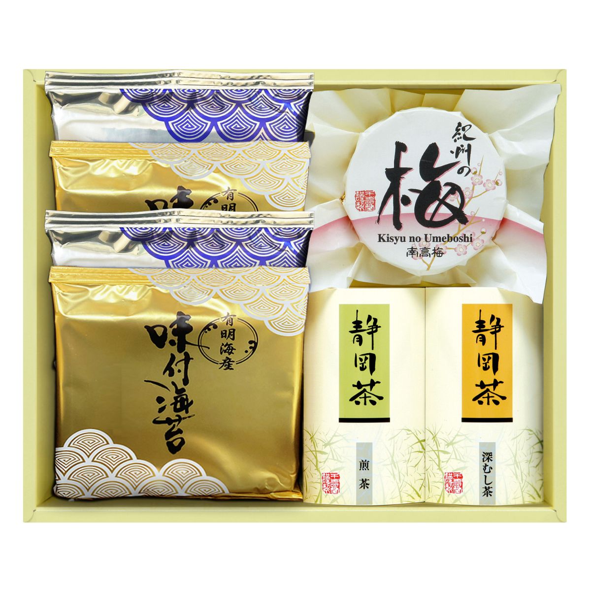 乐天商城 - 有明海産味付海苔＆静岡茶 バラエティセット NK-25GP ギフト セット 食品 詰め合わせ プレゼント 贈り物 手土産 海苔 のり お茶 静岡茶 挨拶 贈り物 お返し お祝い 引越し祝い ギフト ラッピング 熨斗 プレゼント 3,000円 入園 入学 入学祝い 入学内祝い