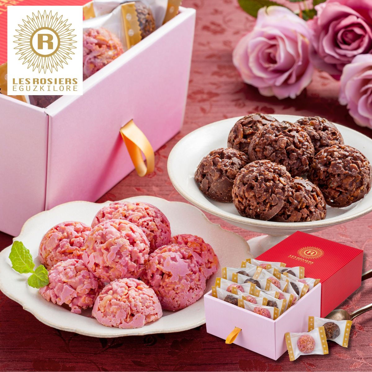 ザクザクとした食感が楽しめるクランチチョコレートをご用意いたしました。定番のミルクとストロベリーをスタイリッシュな箱に詰め込んでいます。手が止まらないザクザク食感のクランチチョコレートをお楽しみください。 〇商品内容：クランチチョコレート×...