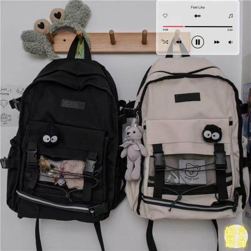 大容量 シンプルタグデイリーバック 韓国 バックパック リュック 韓国 女子 レディース メンズ 大容量 多機能 A4 はすおしゃれ かわいい リュックサック
