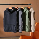 ベスト メンズ フリースベスト フード付き 裏ボアベスト プルオーバー あたたか 防寒 トップス 秋服 秋物