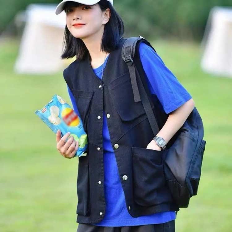 ベスト 前開き ジレ レディース ノースリーブ オシャレ カジュアル 春 夏 秋 多ポケット vネック おしゃれ レイヤード ゆったり 羽織り オフィ