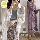 長袖 シアーシャツ オーバーサイズ レディース ロングシャツ シンプル トップス シアー シャツ ブラウス スリット 透け感 UV対策 冷房対策 羽織り 体型カバー