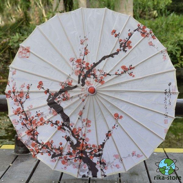 傘 和傘 梅 ウメ 和風傘 かさ 木製 和風 和柄 レディース UVカット SNS 撮影用 アンブレラ ゴシック クラシック 日傘 婦人傘 パラソル クラシカル