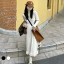 ワンピース 長袖 ロングワンピース 秋冬 きれいめ レディース ニットワンピース ニット ワンピース フレア 無地 シンプル カジュアル(4)