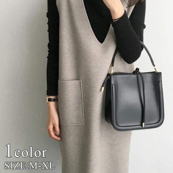 ニット ベスト レディース 重ね着 ジャンバースカート キレカジ ポケット ミディアム丈