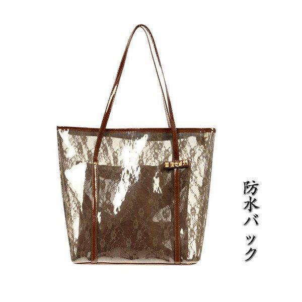 クリアバッグ ポーチ付き プールバッグ 防水バック 夏 透明バッグ トートバッグ 肩がけバッグ ビニールバッグ 大容量 おしゃれ 3WAY
