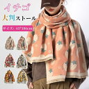 大判ストール 大判マフラー ストール レディース 厚手 イチゴ 柄 派手 韓国ファッション 大判 秋 冬 防寒 プレゼント スカーフ贈り物 誕生日 かわいい