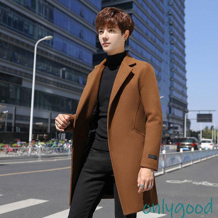 チェスターコート メンズ スリム アウター ロングコート 秋 冬 裏起毛 暖かい ジャケット 無地 ビジネス コート 紳士服 通勤 細身 秋服 冬服