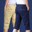 ショートパンツ メンズ ハーフパンツ ゴルフウェア ビジネス ストレッチパンツ スリム 七分丈 膝下 ゴルフパンツ 半ズボン