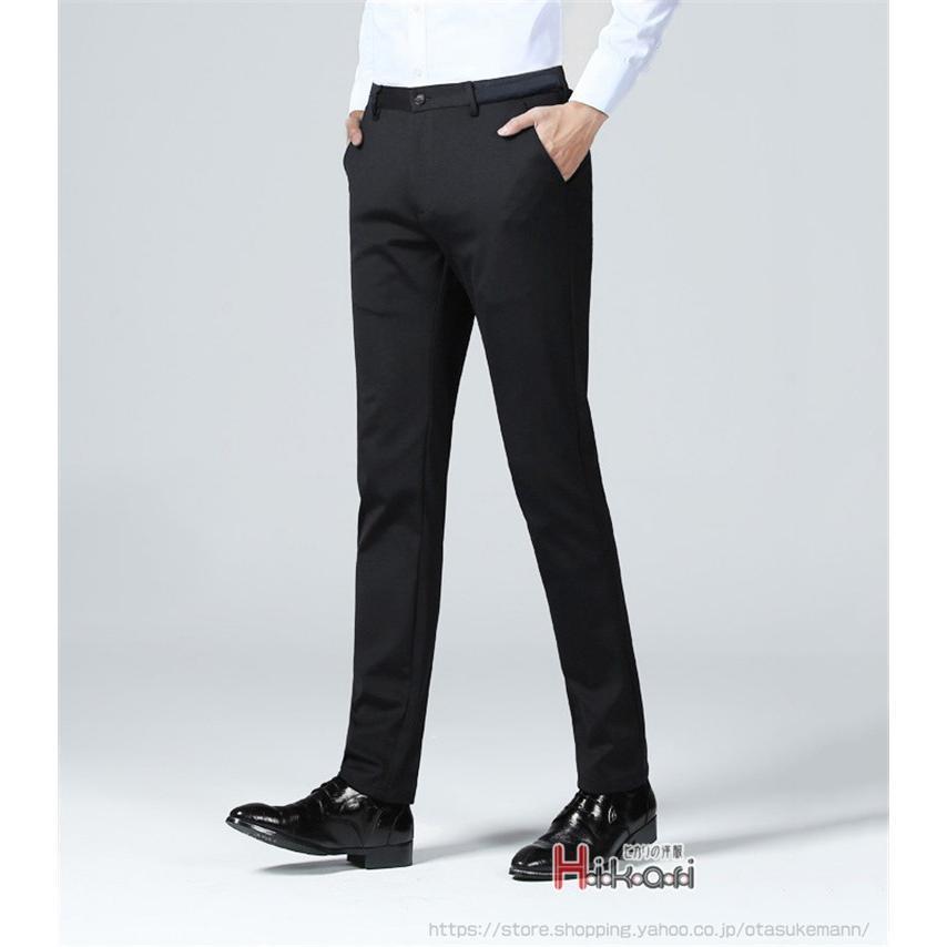スラックス メンズ ノータック 無地 ビジネススラックス スリム ロングパンツ ビジネス 新作