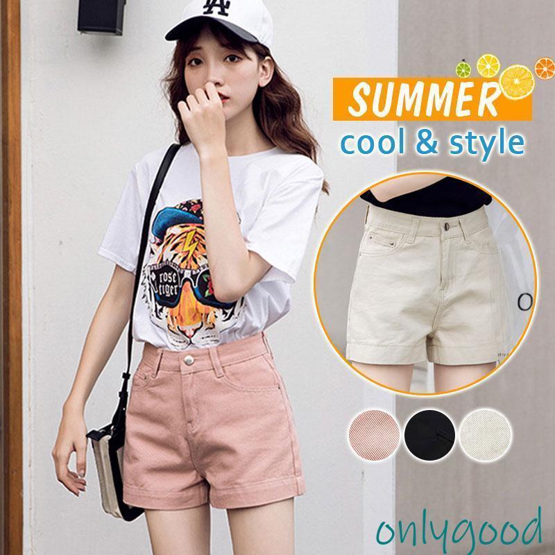 デニム ショートパンツ レディース 夏 短パン ジーパン ショーパン 高校生 体型カバー ボトムス 部屋着 川遊び キャンプ おしゃれ