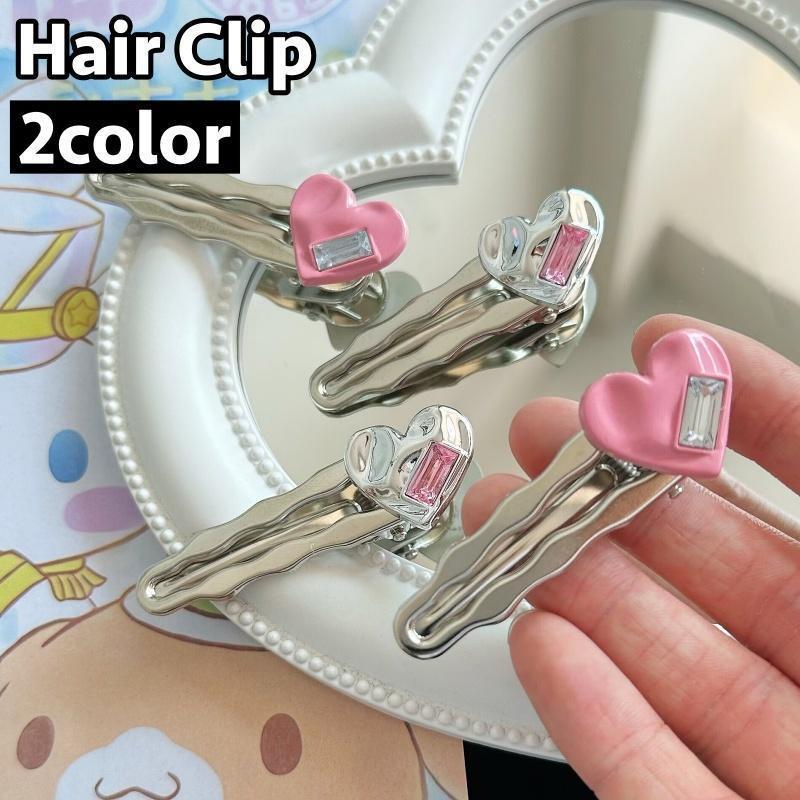 ヘアクリップ レディース 女性 ガールズ 女の子 ヘアアクセサリー 髪留め 髪飾り ハート ウェーブ シンプル ヘアアレンジ 横髪留め 可愛い お洒落