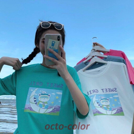 Tシャツ レディース 半袖 夏 ゆるい BF風 トップス 韓国ファッション 原宿系 ヒップホップ ダンス衣装 ストリート風 カジュアル Tシャツ レディース 半袖 夏 ゆるい BF風 トップス 韓国ファッション 原宿系 ヒップホップ ダンス衣装 ストリート風 カジュアル