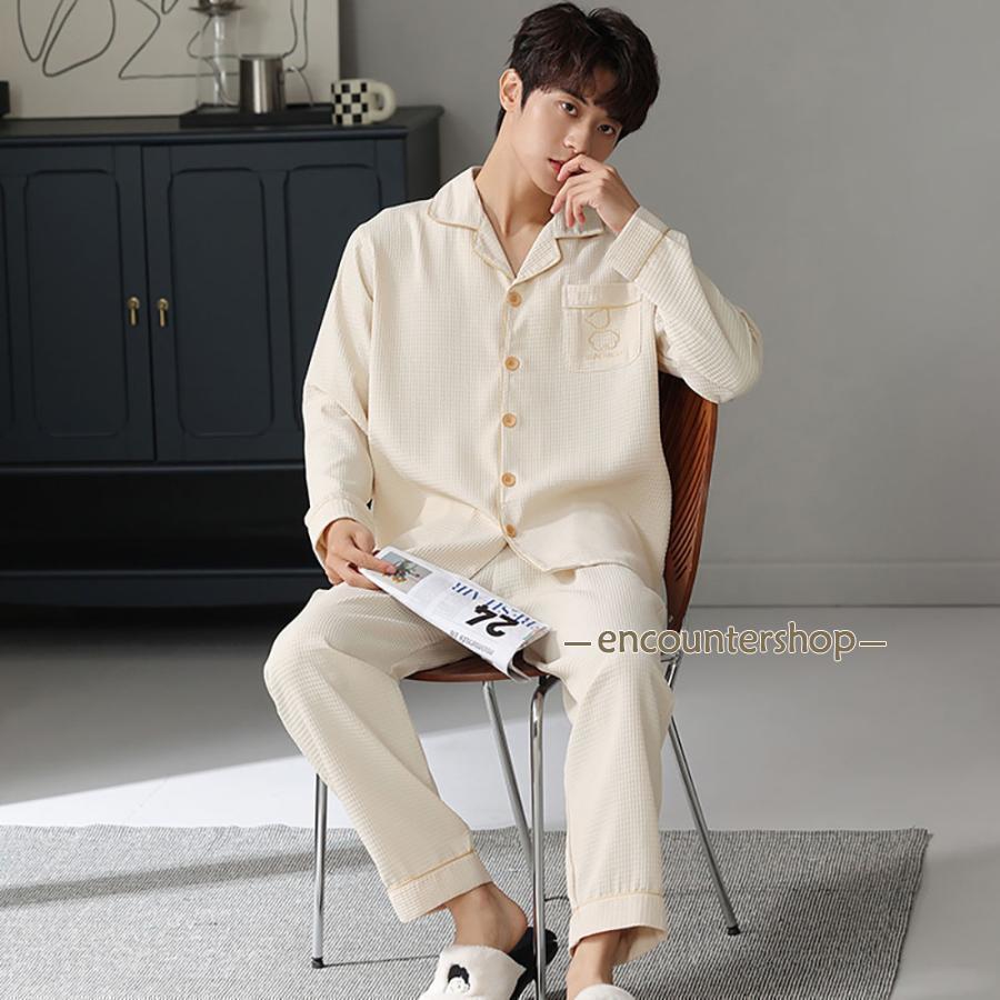 長袖ルームウエア ペアパジャマ メンズ 伸縮性 ストレッチ 部屋着 レディース 綿 ハーフパンツ ユニセックス ペア M~4XL ショートパンツ 上下セット