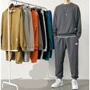 スウェット セットアップ メンズ 長袖 上下セット 秋 カジュアル ジャージ スエットパンツ 運動服 部屋着 ルームウェア スポーツ 秋服 英字