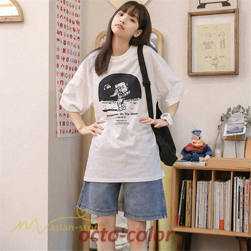 レディース カットソー ワイドTシャツ ゆったり カジュアル おしゃれ フリーサイズ プリント クルーネック 夏コーデ オーバーサイズ 着回し 半袖 春夏 20代 30代 レディース カットソー ワイドTシャツ ゆったり カジュアル おしゃれ フリーサイズ プリント クルーネック 夏コーデ オーバーサイズ 着回し 半袖 春夏 20代 30代