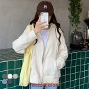 パーカー レディース ジップパーカー トップス フード付き 前あき スウェット 帽子 ゆったり カジュアル 春 秋 冬 薄手 シンプル 無地 綿混紡