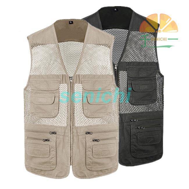 ベスト メッシュベスト 多ポケット 軽量 メンズ レディース 男女兼用 作業着 仕事 日用大工 メッシュベスト 多機能ベスト チョッキ キャンプ 山歩き