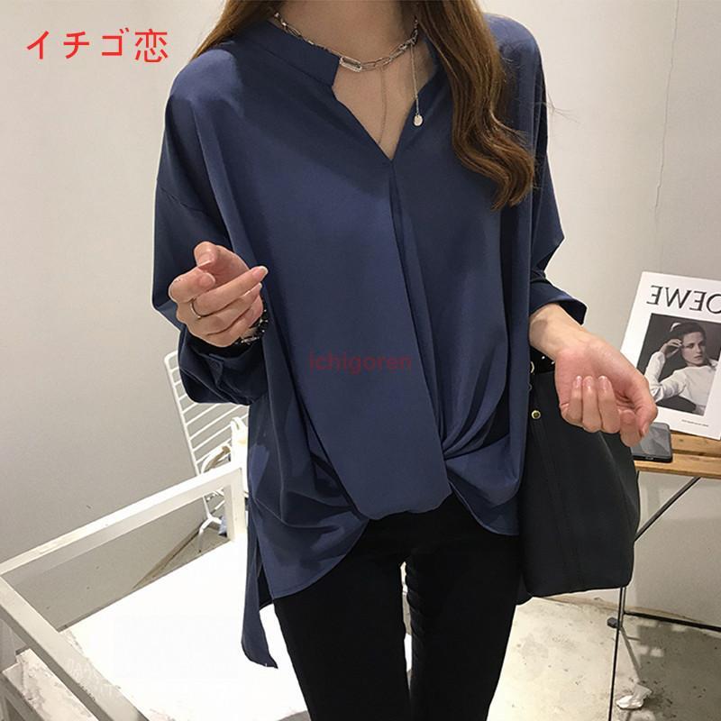 ブラウス レディース 長袖 秋 シャツ ゆったり トップス きれいめ 白 黒大人のお洒落な春スタイル★大人女子に絶対おすすめ♪【サイズ詳細】【M】着丈56-72/肩幅52/胸囲116/袖丈50（cm）【L】着丈57-73/肩幅53/胸囲120/袖丈51（cm）【XL】着丈58-74/肩幅54/胸囲124/袖丈52（cm）【2XL】着丈58-75/肩幅55/胸囲128/袖丈53（cm）【3XL】着丈59-77/肩幅56/胸囲130/袖丈54（cm）※モデル：身長165cm、体重41kg、着用Mサイズ【素材】95％ポリエステル、5％コットン【備考】サイズは、実寸を測っているため多少の誤差はございます。実商品とPC画面では、多少見た目の色に違いがございます。着用に問題のない製法のほつれ、商品の性格上、開封された商品・一度でも着用されました商品の返品・交換は一切お受け致しません。ご了承下さい。またその他の返品・交換につきましては当社規定でご対応させて頂きます。