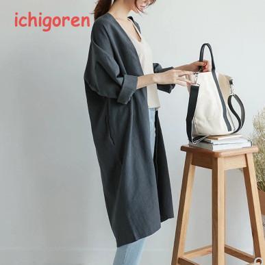 商品名：リネンカーディガン／Linen cardigan(サイズ)&lt;b&gt; フリーサイズ &lt;/b&gt;着丈約97.5cm 裄丈約77cm 袖まわり約39cm(カラー)01.カーキ Khaki 02.グレー Gray(素材)コットン リネン(コメント)※画像はご覧になっているパソコン・モニター等により実際の商品と多少色味が異なる場合がございます。色味が違う等のクレームはお受けできませんので予め、ご了承下さい。※平置き・メジャー採寸ですので若干の誤差が生じる場合がございます。春/秋冬カーディガン 薄手 リネン レディース 夏 秋 ベルスリーブ 涼しい リネン羽織 春 羽織り 七分袖 ロング丈 きれいめ 大人可愛い