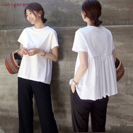 トップス カットソー tシャツ 半袖 レディース きれいめ 春夏 韓国 可愛い 大きいサイズ 白 フレア マタニティ トップス カットソー tシャツ 半袖 レディース きれいめ 春夏 韓国 可愛い 大きいサイズ 白 フレア マタニティ