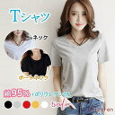 tシャツ レディース 半袖 vネック 無地 大きいサイズ ストレッチ カジュアル スポーツ ランニング