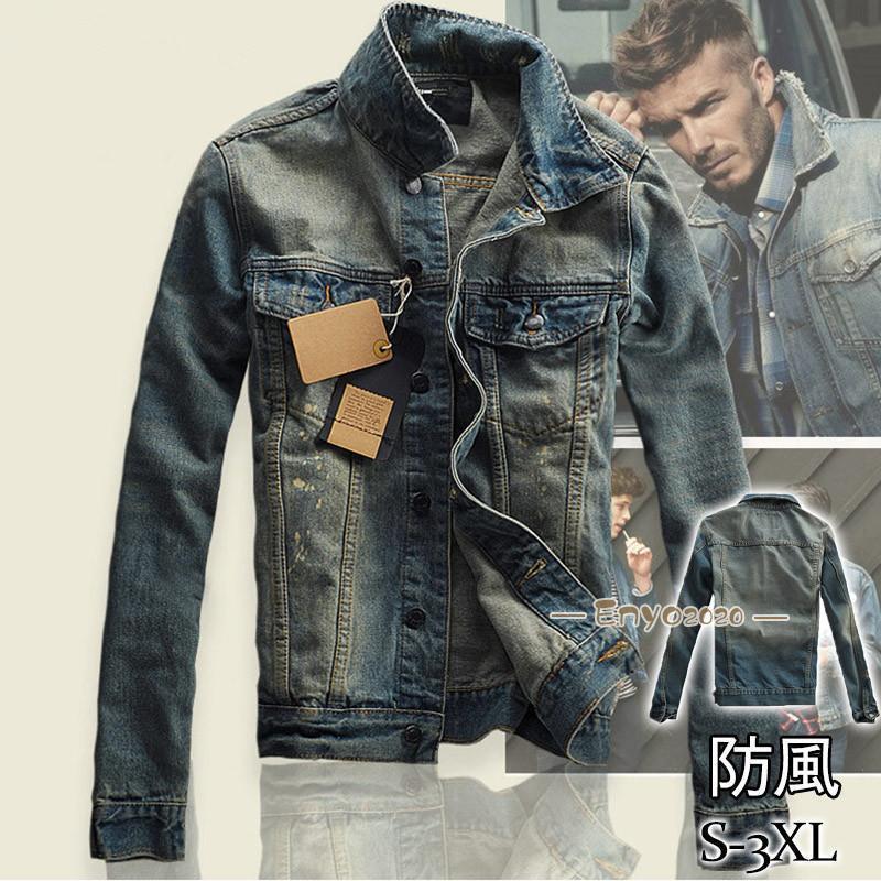 デニムジャケット メンズ Gジャン アウター 羽織 ユーズド加工 ダメージ加工 ヴィンテージ カジュアル ..
