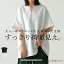 Tシャツ レディース 半袖 春 無地 スリットネック ビッグ 白 ゆったり カットソー トップス サイズスリット カジュアル 韓国風トップス 大人通勤 シンプル