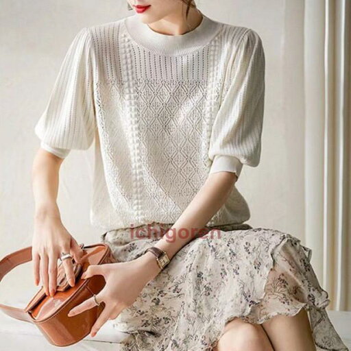 ニットTシャツ レディース 夏 40代 半袖 ニットトップス 白パフスリーブTシャツ レションニット ショット丈ニットソー 薄手 ゆったり おしゃれ 大人 カジュアル ニットTシャツ レディース 夏 40代 半袖 ニットトップス 白パフスリーブTシャツ レションニット ショット丈ニットソー 薄手 ゆったり おしゃれ 大人 カジュアル
