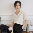 JCCand とろみ ブラウス レディース 半袖 トップス シャツ Vネック きれいめ 大人 仕事 半袖 ブラウス スーツ インナー カットソー レディース シフォン