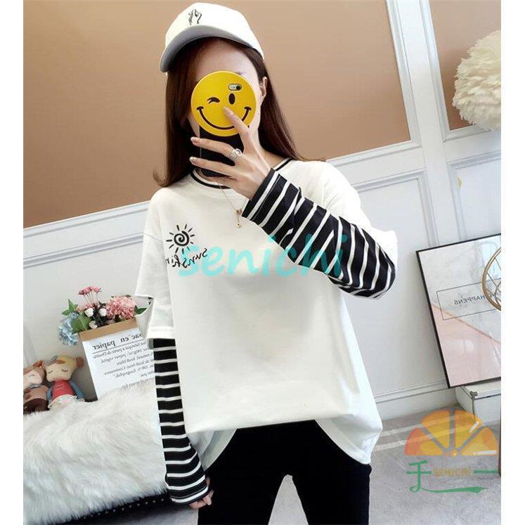 Tシャツ ブラウス レディース 体型カバー レイヤード 重ね着 長袖 着痩せ トップス カジュアル ヒップホップ 春 秋 ダンス 衣装