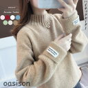 ニット セーター レディース プチハイネック モコモコ ゆったり 長袖 ドルマンスリーブ 無地 厚手 コーデ コンフォート 通勤 エレガント 秋冬