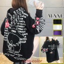 パーカー レディース チュニック ゆったり カトゥーン柄 ドロップスリーブ 薄手 トップス おしゃれ