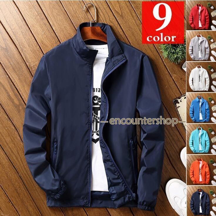 カジュアルジャケット ジャケット アウター メンズ 長袖 ジップアップ 無地 ウインドブレーカー