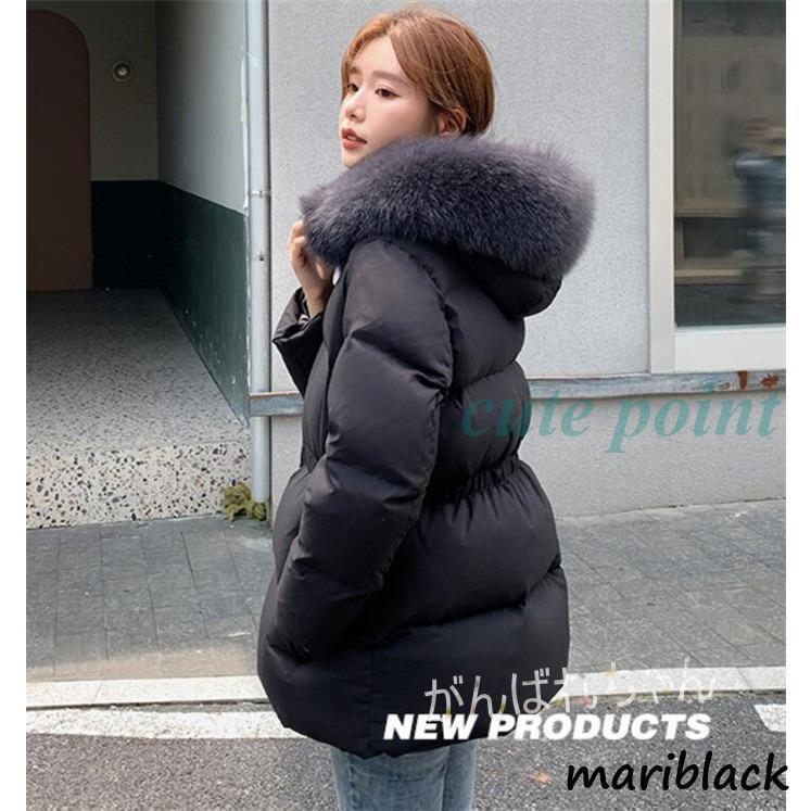 ダウンジャケット レディース ダウン リアルファー付き フード ダウンコート コート アウター 冬 暖かい 防寒服