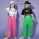 ダンス衣装 女の子 舞台 団体服 演出服 セット キッズ 半袖 Tシャツ へそ出し トップス スポーツパンツ 2点セット 女の子 ダンスウェア hiphop K-pop 110-180(4)