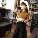 子供服 セットアップ 夏 女の子 キッズ 韓国子供服 上下セット 2点セット 無地 トップス 半袖 ボトムス ガウチョパンツ 可愛い おしゃれ 通学着 通園着