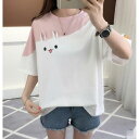 Tシャツ 可愛い ウサギの耳 トップス レディース チュニック 半袖Tシャツ 学生 高校生 上着 レディースファッション