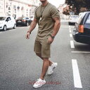 スウェットメンズ セットアップ 2点セット 夏 メンズ 半袖 ジャージ パンツ 上下セット メンズファション カジュアル 7色