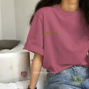 Tシャツ レディース 半袖 おしゃれ クルーネック ゆったり トップス ゆる カットソー 体型カバー 大きいサイズ 夏 カジュアル シンプル 20代30代40代...