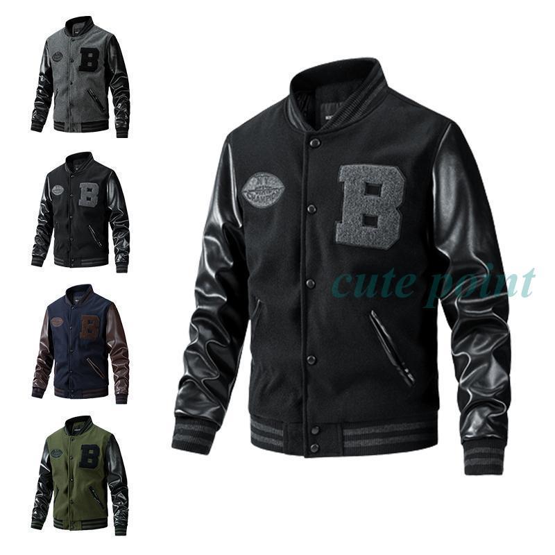 ジャケット メンズ スタジャン ジャンパー 春秋 ゆったり PU革袖 パッチワーク 和風 長袖 かっこいい ..